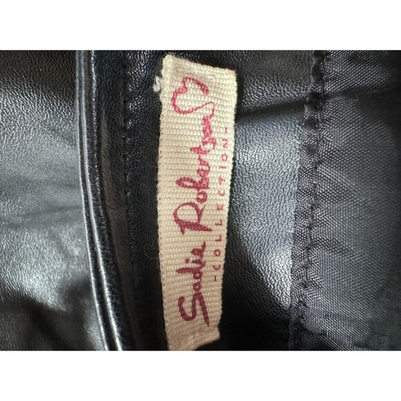 Vintage Wild Blue Faux Leather Button-Front Mini Skirt Black Size M Women's - Picture 8 of 16